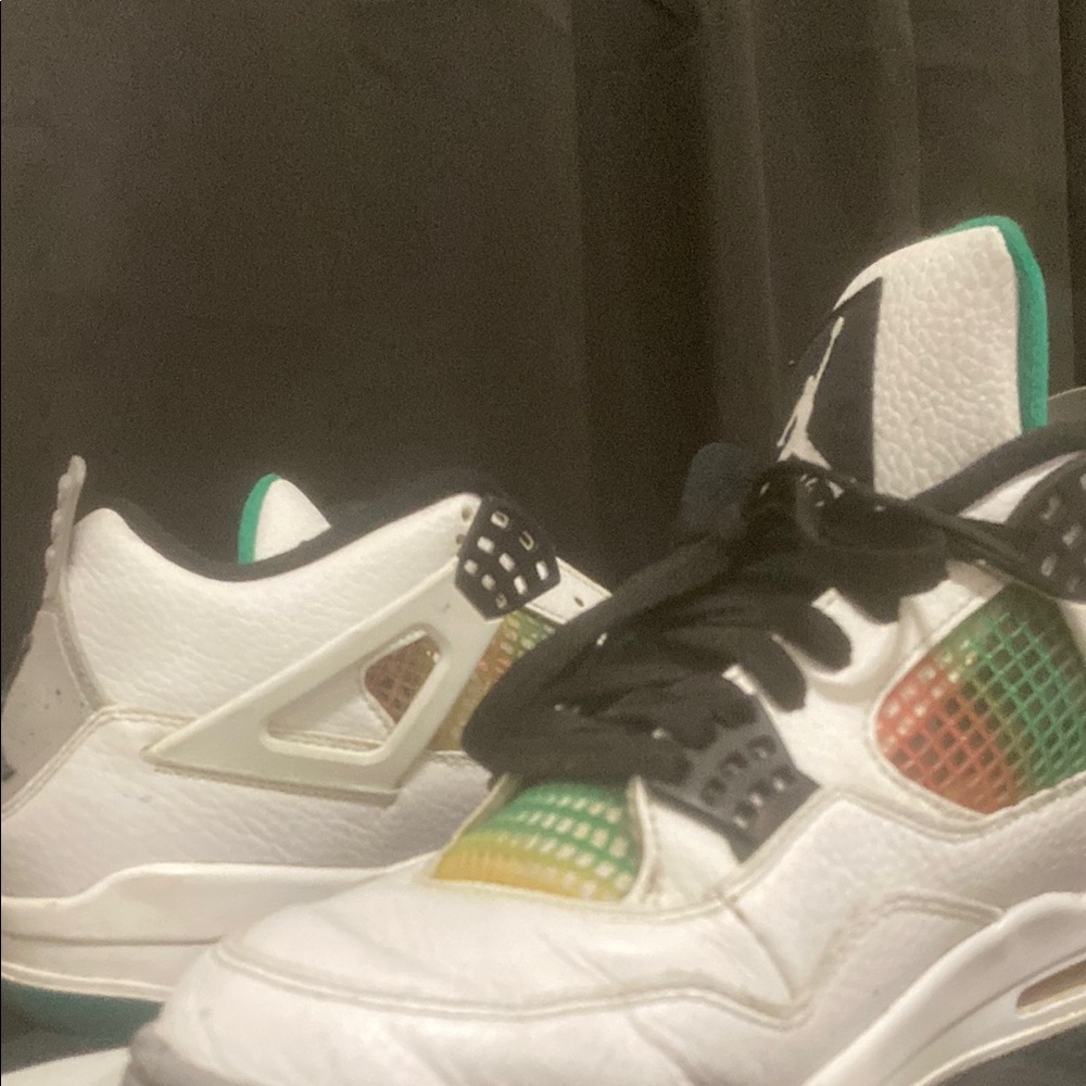White Sneakers with Multicolor Accents